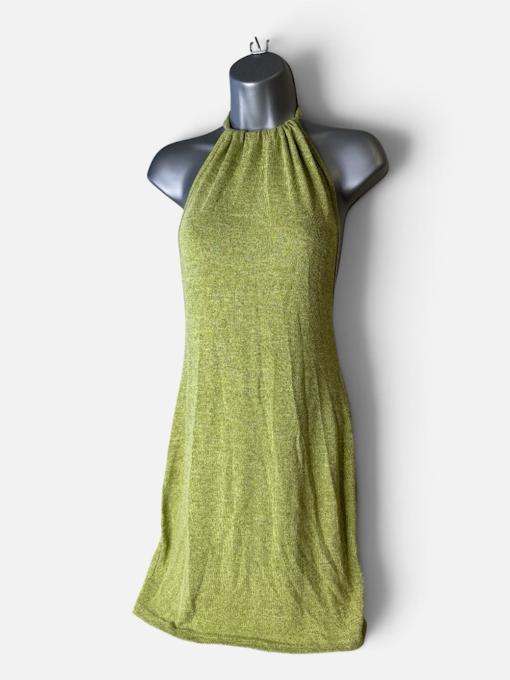 Halter Neck Green Knit Dress - Shein